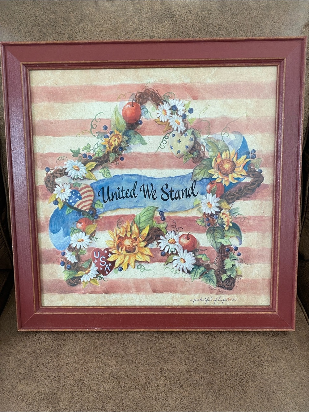 2001 Home Interiors "United We Stand" Wall Art